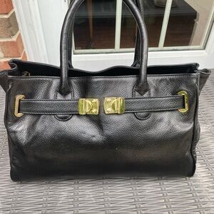 Vintage Onna Ehrlich Black Leather Satchel